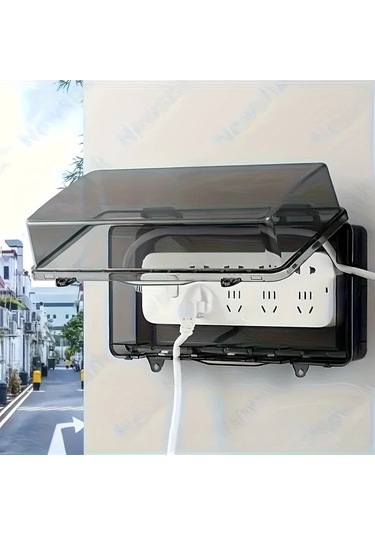 Fastbuy Outdoorsu Elektrik Kabin Kutusu Beyaz Minimalist Toz Gecirmez Hava Dayanikli Saffaf Kaplı