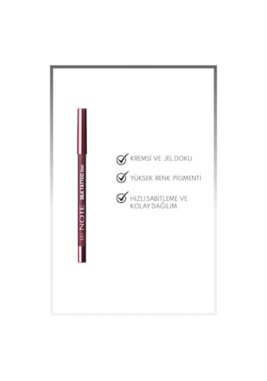 Note Cosmetics Silk Tattoo Liner Suya Dayanıklı İpeksi Jel Göz Kalemi - 04 Deep Wine - Bordo (Mat)