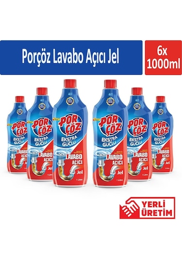 Lavabo Açıcı Jel 1000 Ml X 6 Adet