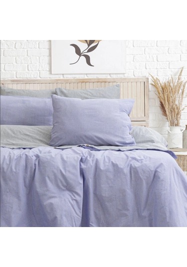 Tek Kişilik %100 Pamuk Ranforce Nevresim Takımı 160x220 Cm Lila Lastiksiz Çarşaflı Lila