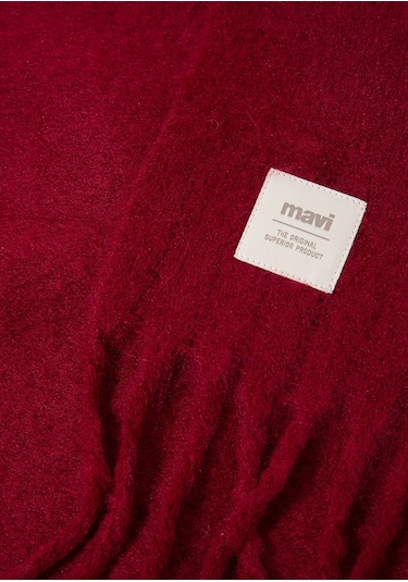 Mavi - Püsküllü Bordo Atkı 1912807-24862 Bordo
