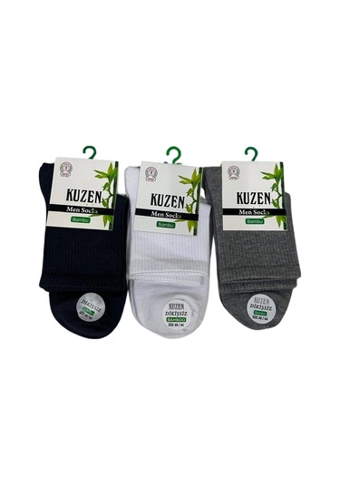 Kuzen Dikişsiz Yarım Konç Bambu Erkek Çorap 12 Adet Asorti