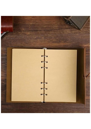 Kişiye Özel Yaprak Tasarımlı Deri Hatıra Defteri  Büyük Boy