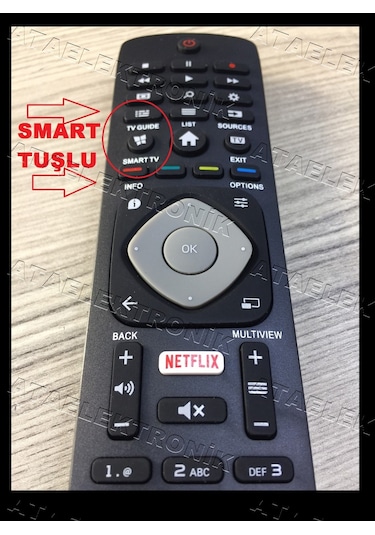 Philips Uyumlu 4K Android Led Tv Kumandası - Smart Netflix Tuşlu