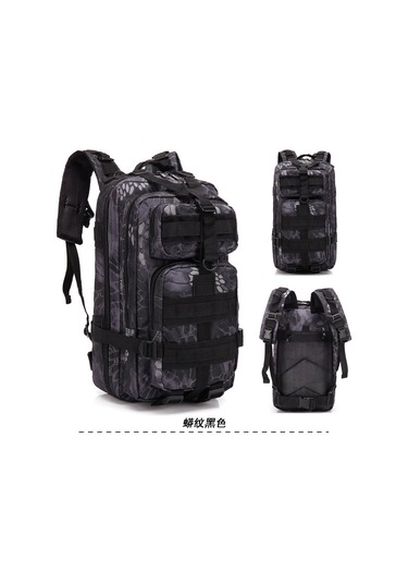 Kamuflaj Eğlence Seyahat Sırt Çantası Açık Hava Dağcılık Çantası Taktik Sırt Çantası Piton Siyahı