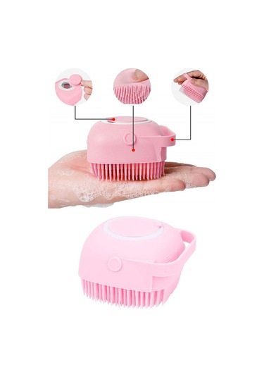 Tilbe Home Hazneli Şampuan Banyo Duş Kesesi Pembe