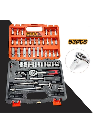 Cr-v Max 1/4 Cırcırlı Lokma Anahtar Takımı Bits Uç Seti 53 Parça