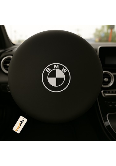 Bmw Araba Penye Kumaş Direksiyon Kılıfı Siyah - Direksiyon Koruyucu Kılıf Siyah