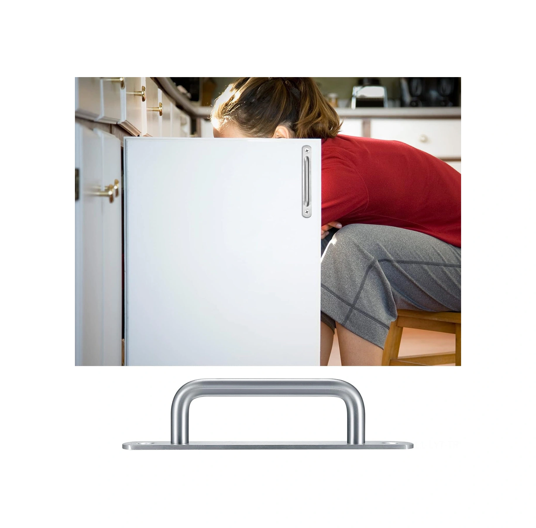 Youtek Stainless Steel Kayar Kapı Tutamakları Tabanlı 160mm - Dolap, Gardrop, Dolap Ve Çekmeceler İçin Dayanıklı Tuvalet Tutamakları Gümüş