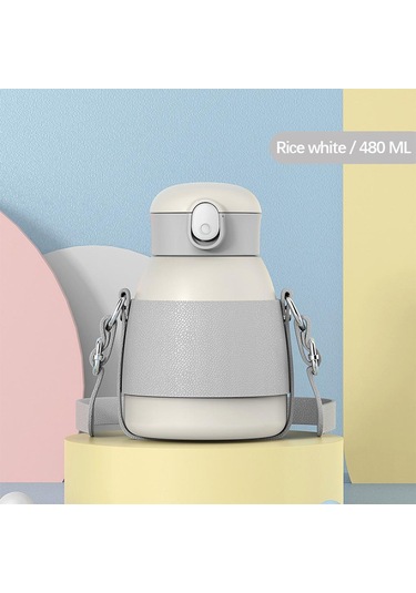 Suntek Spor Yetişkin Çocuklar Için Saman 480ml Ile Vakum Beyaz Beyaz