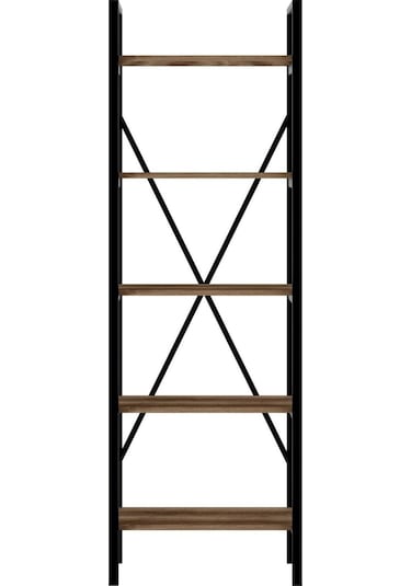 Ceramical Metal Kitaplık 5 Raflı Sakramento - Siyah 60 x 180 CM