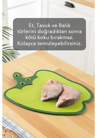 Dolma Biber Figürlü Kaydırmaz Kesme Tahtası Doğrama Panosu Renkli