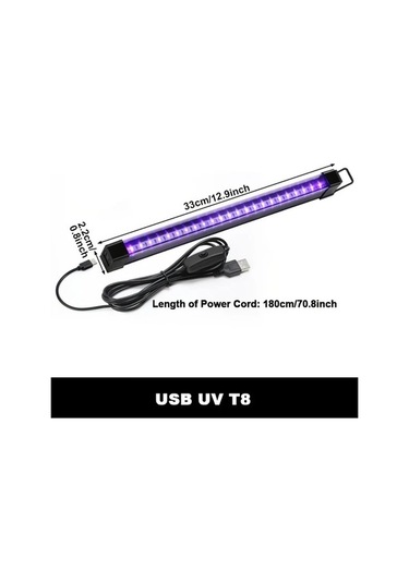 Fastbuy Güçlü Usb Uv Siyah Işık Şeridi T8 - 24 Led Floresan - Parlaklık Ayarlanabilir - Ahşap Aydınlatma Ahşap