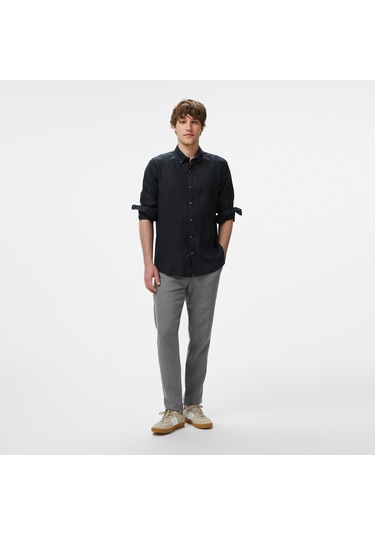 Nauticn Erkek Siyah Classic Fit Gömlek Düz W55101t Siyah