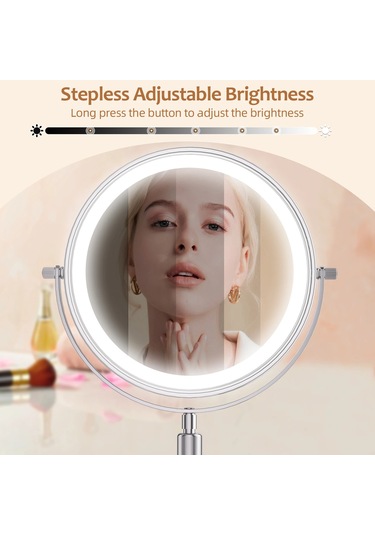 Işık Lambalı 8 İnç Makyaj Aynası 10x Büyütme 3 Renkli Işıklar, Diğer