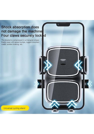 Mt63 Motosiklet Bisiklet Telefon Tutucu Gidon Uyumlu Otomatik Kilitli Siyah