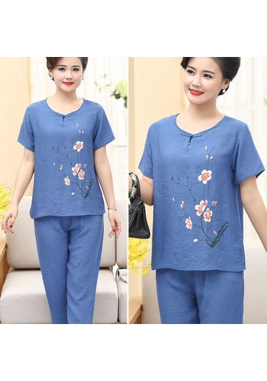 Koyu Yeşil Trendy Kadın Üst Pantolon Takımı O Yaka Orta Bel Hızlı Kuru Koyu Yeşil