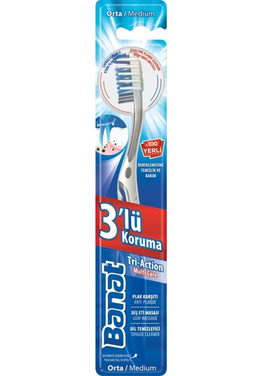 Banat Tri-Action Üçlü Koruma Diş Fırçası Medium