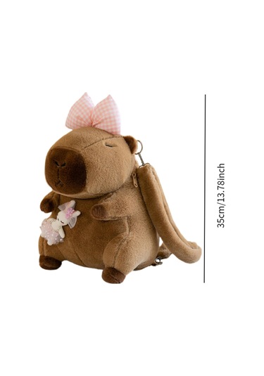 Suntek Capybara Sırt Çantası Günlük Sevimli Omuz Pembe Fiyonk