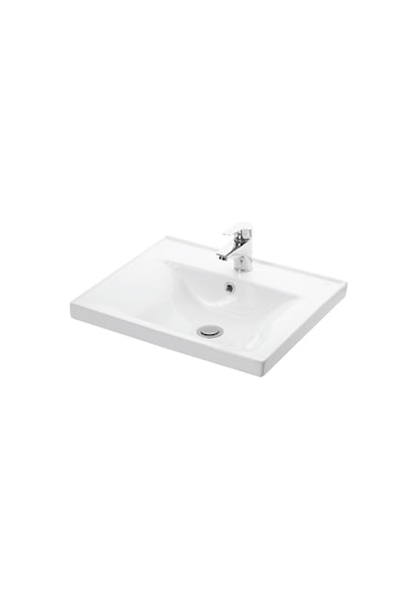 Çiğdem 55 Cm Beyaz Mdf Seramik Lavabolu Asma Banyo Dolabı Takımı Beyaz - Beyaz