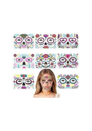 Trendooze Yüz, Yetişkinler Vücut Ve Ve Stickers Set Sanatı Pcs Parti Mükemmel Kol, İçin İçin Glow Floresan Favors Dıy Dekorasyonları Çocuklar Çıkartmalar Çıkartmalar Cadılar Bayramı Bacak, Aydınlık 8 - Rx