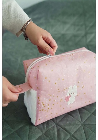 Baby 2 Li Islak Mendil Çantası Ve Bebek Bezi Çantası Organizer Çanta İçi Düzenleyici Pembe