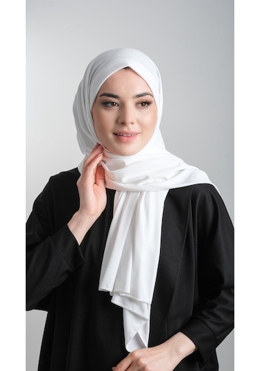 Krem Pratik Hazır Geçmeli Eşarp Sandy Kumaş Sade 1817_40 Çok Renkli