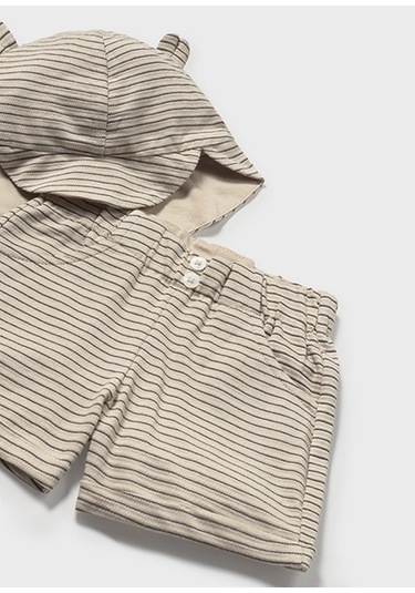 Mayoral 1651 Erkek Bebek Sapkalı T-shırt Şort Set Çok Renkli