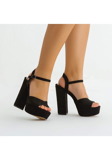 Tamer Tanca Kadın Vegan Siyah Süet Abiye Ayakkabı 539 1980 Bn Ayk Y21 Sıyah Suet Siyah