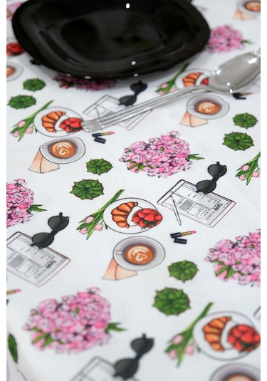 Sufre Sıvı Geçirmez Masa Örtüsü Sofra Bezi Sofra Örtüsü Piknik Örtüsü Pembe