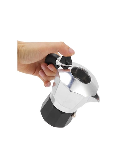 On Off Kamp Kahve Potu Moka Pot 150 Ml 2 Cup Gümüş Siyah