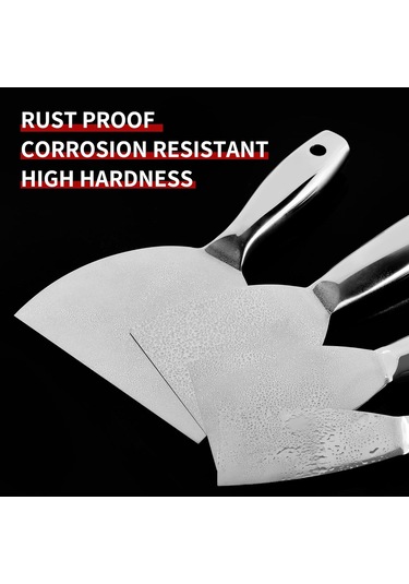 Macun Bıçağı Seti, 4 Pcs 2 ', 3', 4 ', 6' Tek Parça Premium Parlatılmış Tamamen Parselsiz Çelik Sıyırıcı Çelik