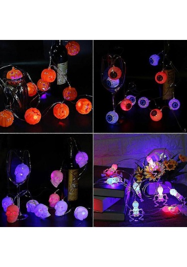 Cadılar Bayramı 10 Led Aydınlatma Aksesuarı Cadı Şekillendirme Ke Çok Renkli