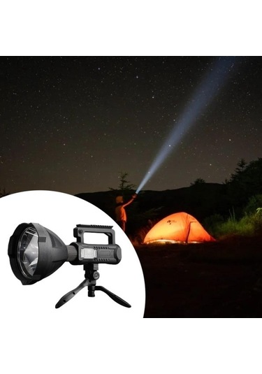 Ulzyvf Yeni Model Createtech Taşınabilir Suntek Siyah Feneri El Çalışma 11,4cmx11,4cmx26,9cm Kw Siyah Siyah