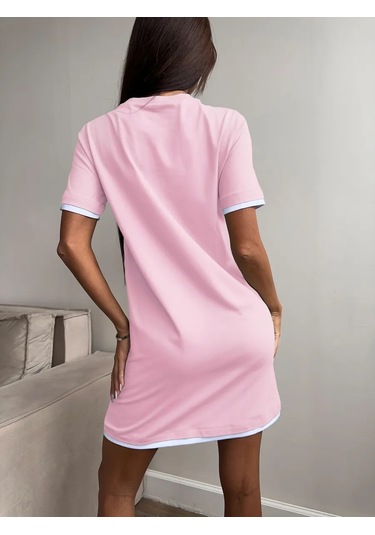 Basıccate Kadınlar İçin Çok Katmanlı Mini T-shirt Elbis 441086860