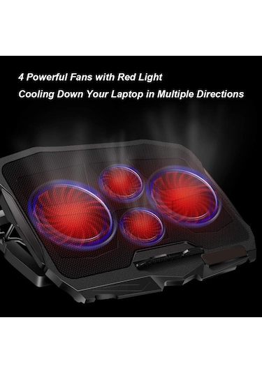 D17 Kırmızı Ledli 4 Fanlı Ayarlanabilir Leptop-notebook Soğutucu