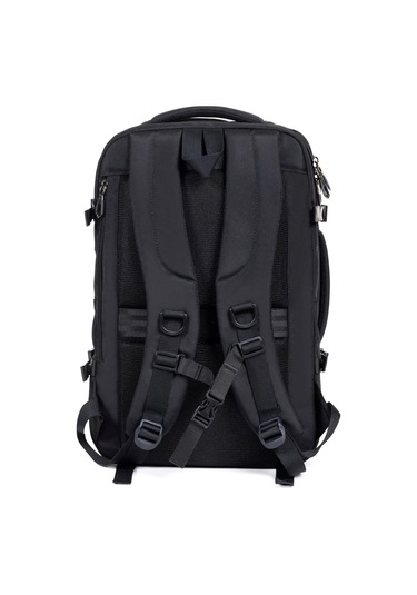 Dada Körüklü Su Geçirmez Kumaş Fonksiyonel Sırt Çantası 15.6 İnç Siyah