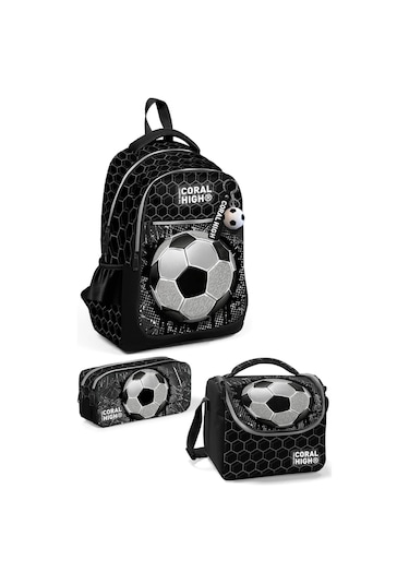 Coral High Kids Futbol Desenli 3 Lü Okul Çanta Seti Set01236