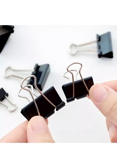 10 Adet/takım Siyah Klasör Klipsleri Foldback Metal Ataçlar