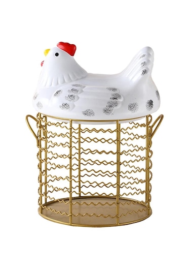 Suntek Vintage Tel Sepet Kulplu Yumurta Çiftlik Tarzı Depolama Stil 5 Diğer
