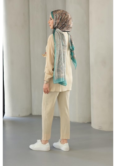 Bağlama Detaylı Takım Bej Bej