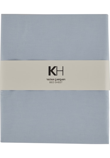 Karaca Home Basic %100 Pamuk King Kişilik Düz Çarşaf Mavi