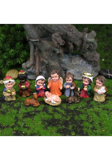 Homyl 10x Doğum Sahnesi Set Heykel İsa Katolik Heykeli Bebek Çok