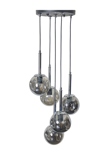 Mona 5 Li Krom-siyah Metal Gövde Füme Camlı Tasarım Lüx Sark... Krom