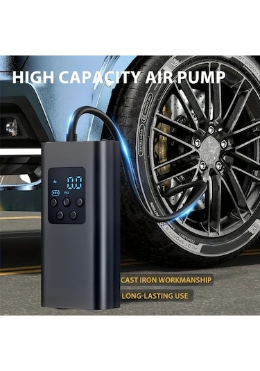 Primepickings 150psı Kablosuz Şişirme Cihazı Black Dy Lm Taşınabilir Dijital Ekranlı Usb C Şarjlı Araç Bisiklet Motor Spor Ekipmanları İçin Kompresör