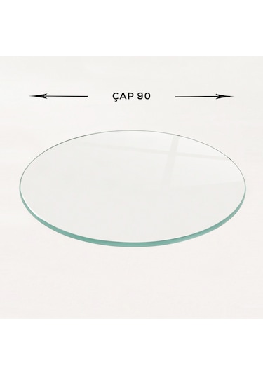 Masa Camı Ekvator Saydam Çap90cm