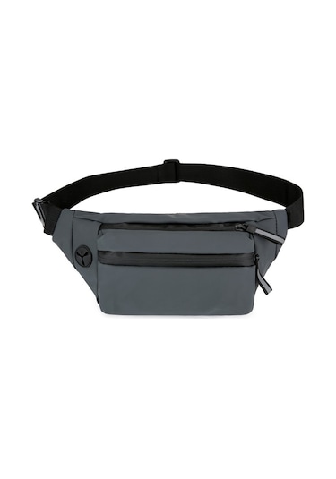 Erkekler İçin Şık Ve Pratik Omuz Askılı Günlük Kullanıma Uygun Bel Çantası Gri