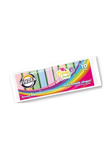 Vindex Candy Sponge Ekonomik Renkli Bulaşık Süngeri 10'lu