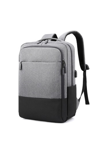 15.6 İnç Usb Bağlantılı Moda Laptop Çantası, Büyük Kapasiteli Erkek Ve Kadın İçin Seyahat Ve İş Çantası, Açık Gri Açık Gri Açık Gri