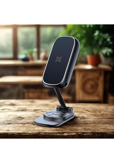 Polham Güçlü Mıknatıslı Metal Araç İçi Telefon Tutucu, Mutfak Duvarı, Masa Üstü Telefon Tutucu Döner Başlıklı